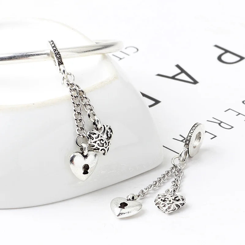 Heart Charm Beads for Bracelets - Family Love Collection