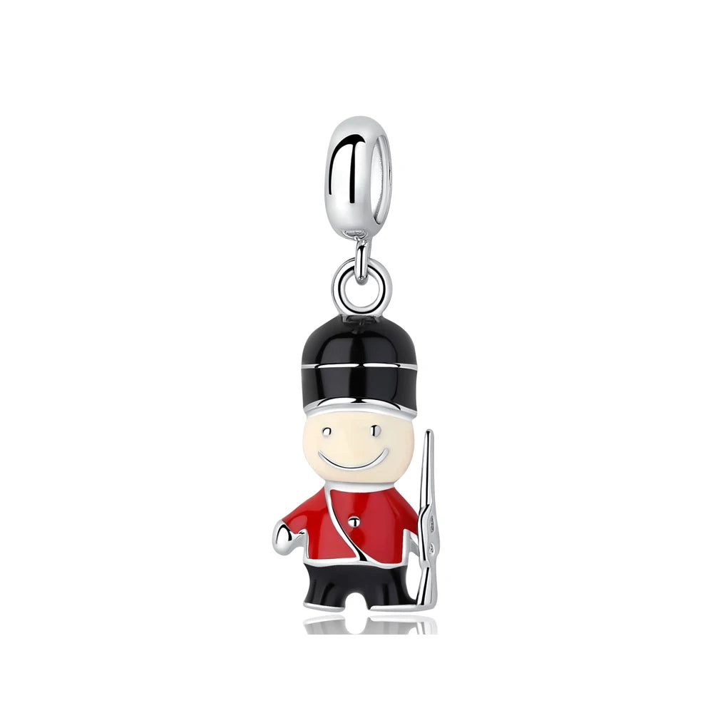 Sterling Silver Travel Charms - London, Paris, Suitcase Beads