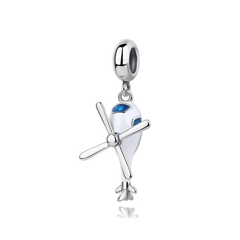 Sterling Silver Travel Charms - London, Paris, Suitcase Beads