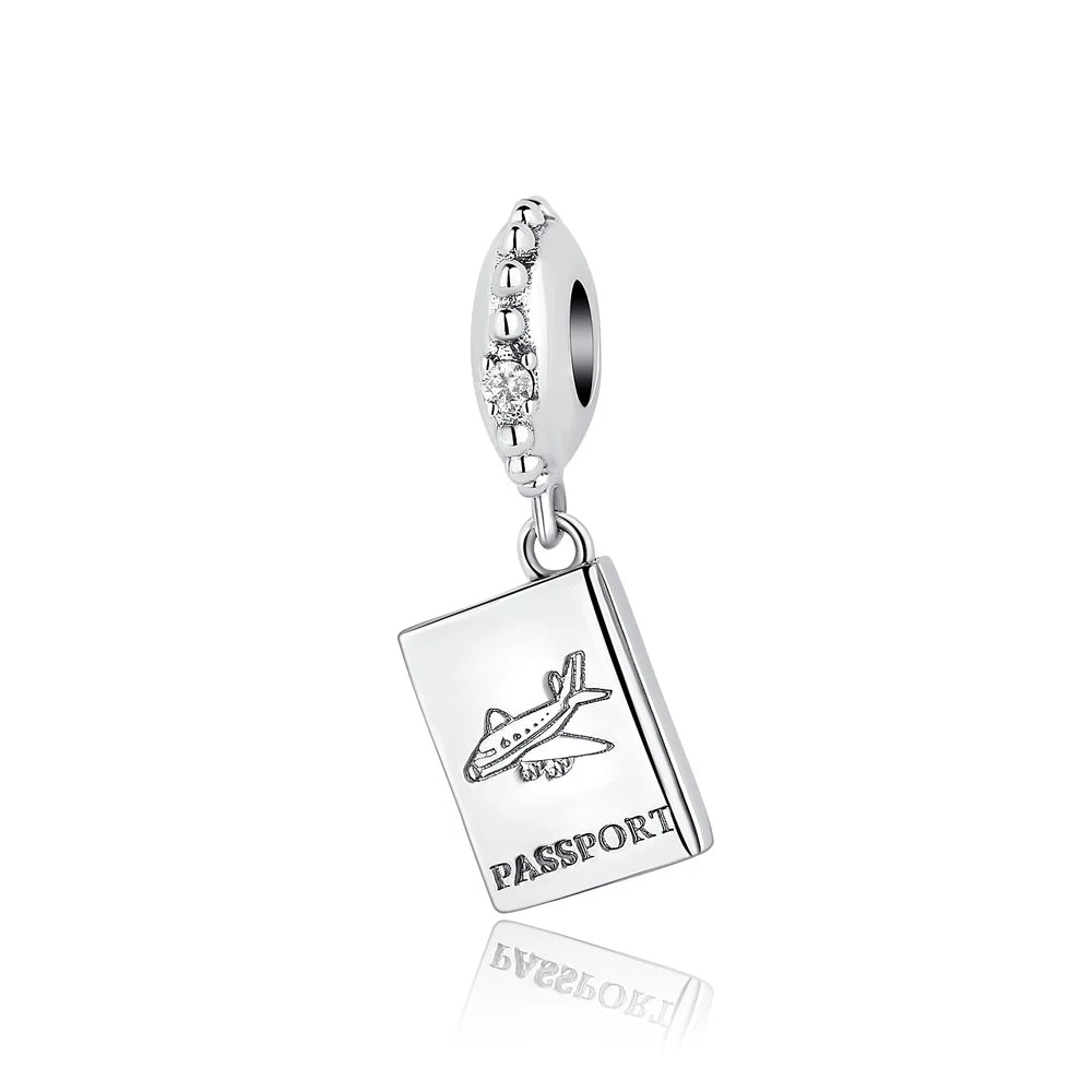 Sterling Silver Travel Charms - London, Paris, Suitcase Beads