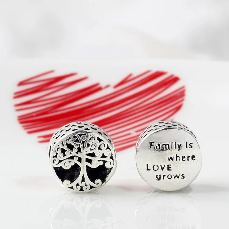 Heart Charm Beads for Bracelets - Family Love Collection