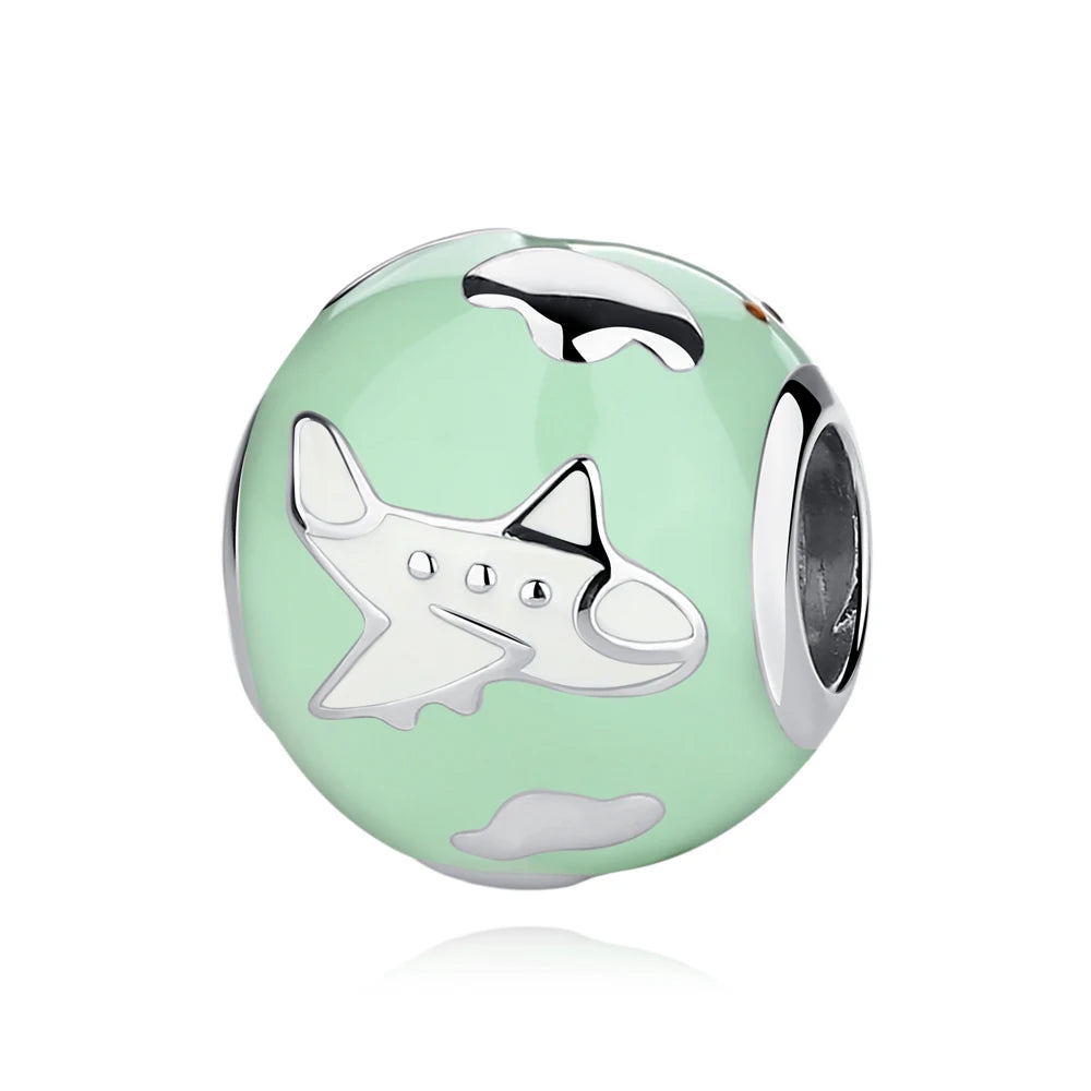Sterling Silver Travel Charms - London, Paris, Suitcase Beads