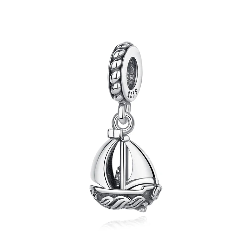 Sterling Silver Travel Charms - London, Paris, Suitcase Beads