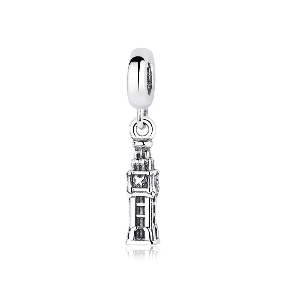 Sterling Silver Travel Charms - London, Paris, Suitcase Beads