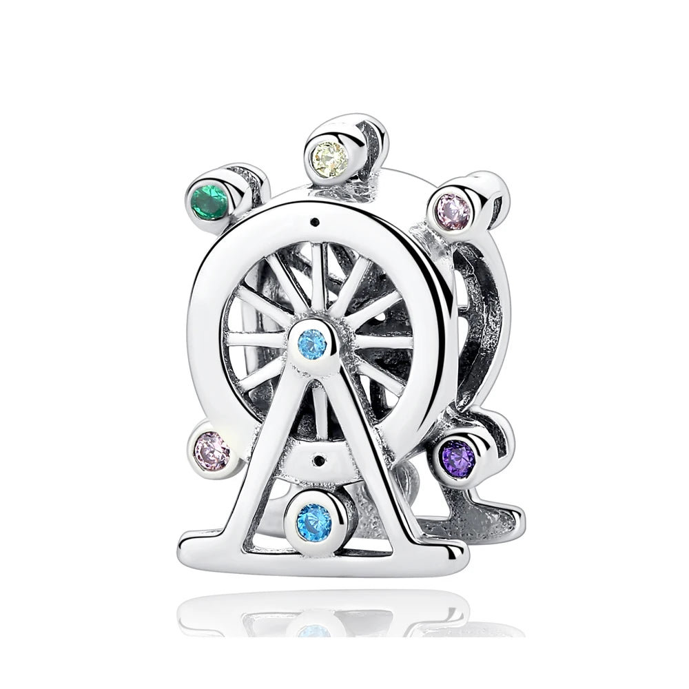 Sterling Silver Travel Charms - London, Paris, Suitcase Beads