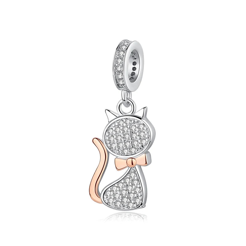Sterling Silver Pet Paw Print Charms - Dog & Cat Lover Gift