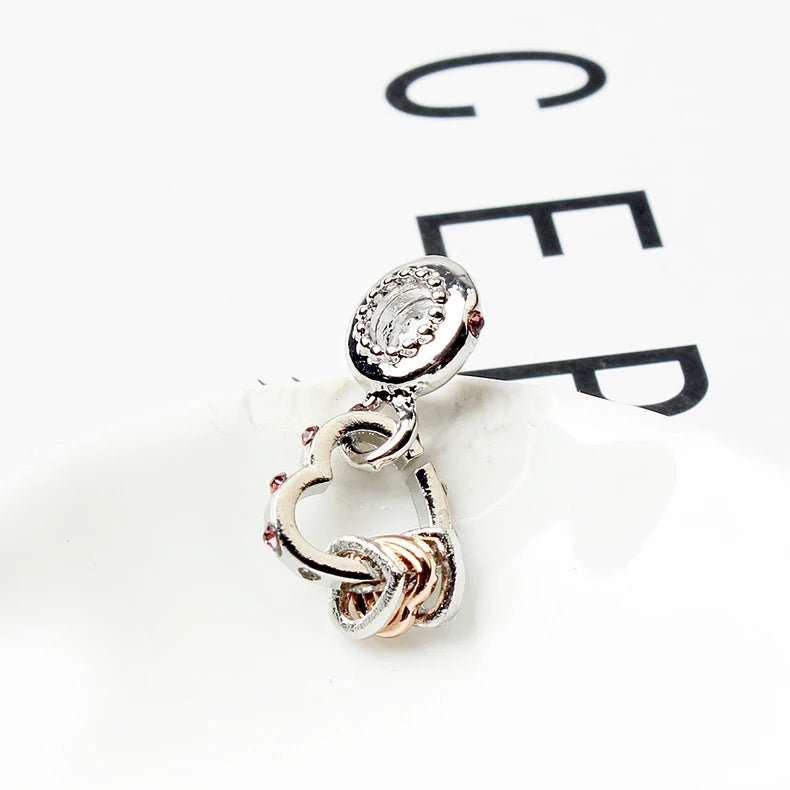 Heart Charm Beads for Bracelets - Family Love Collection