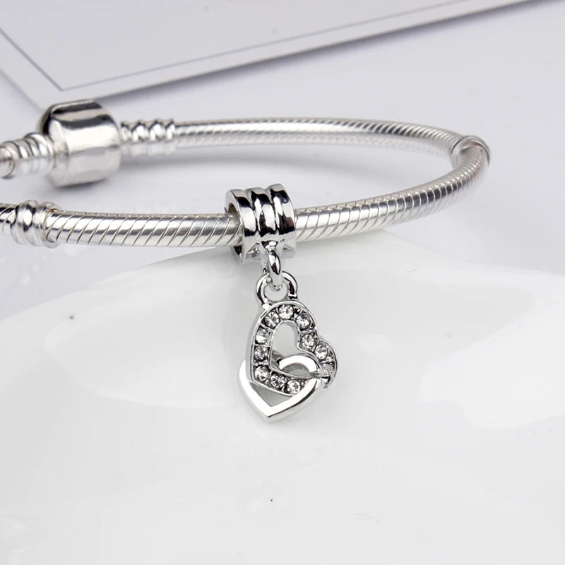 Heart Charm Beads for Bracelets - Family Love Collection