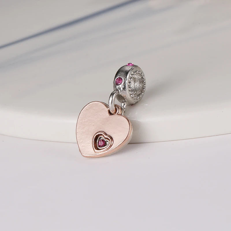 Heart Charm Beads for Bracelets - Family Love Collection