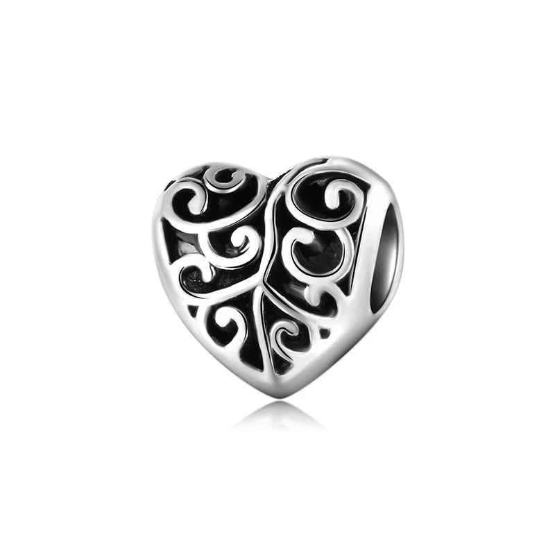 Heart Charm Beads for Bracelets - Family Love Collection