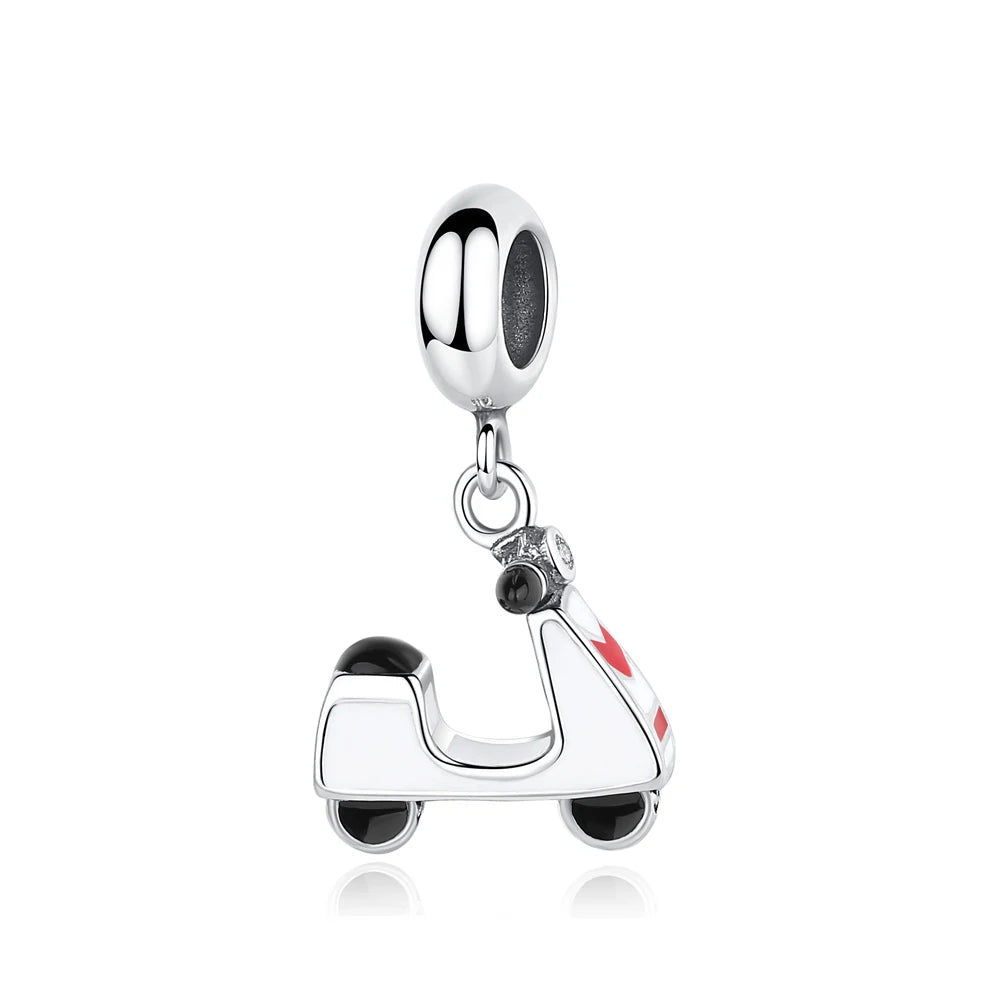 Sterling Silver Travel Charms - London, Paris, Suitcase Beads