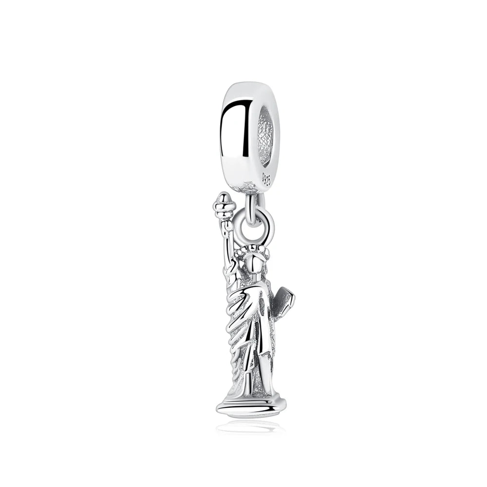 Sterling Silver Travel Charms - London, Paris, Suitcase Beads