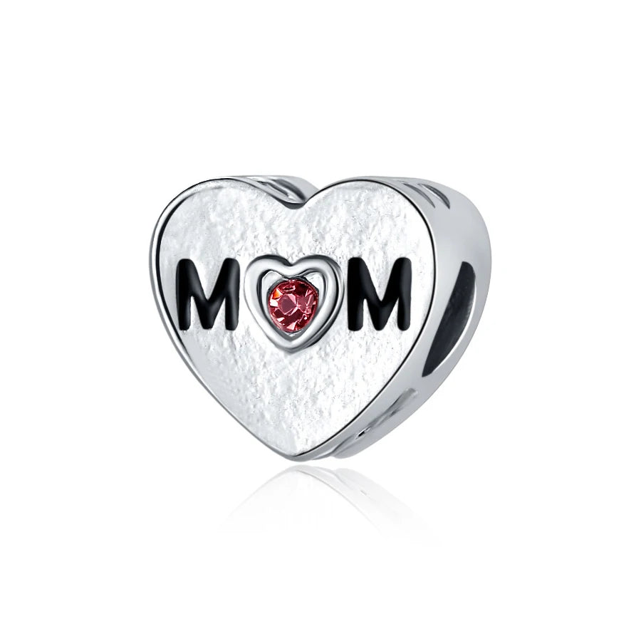 Heart Charm Beads for Bracelets - Family Love Collection