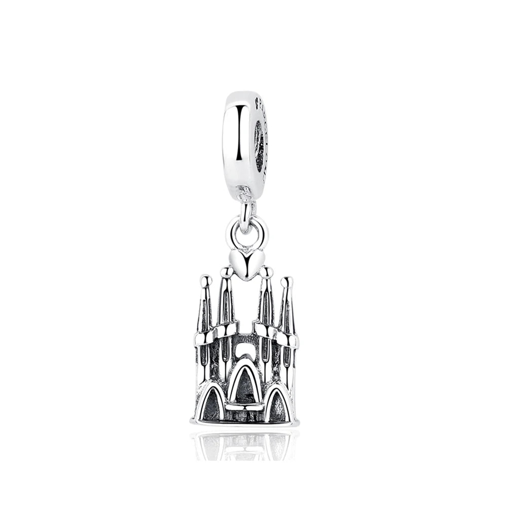 Sterling Silver Travel Charms - London, Paris, Suitcase Beads