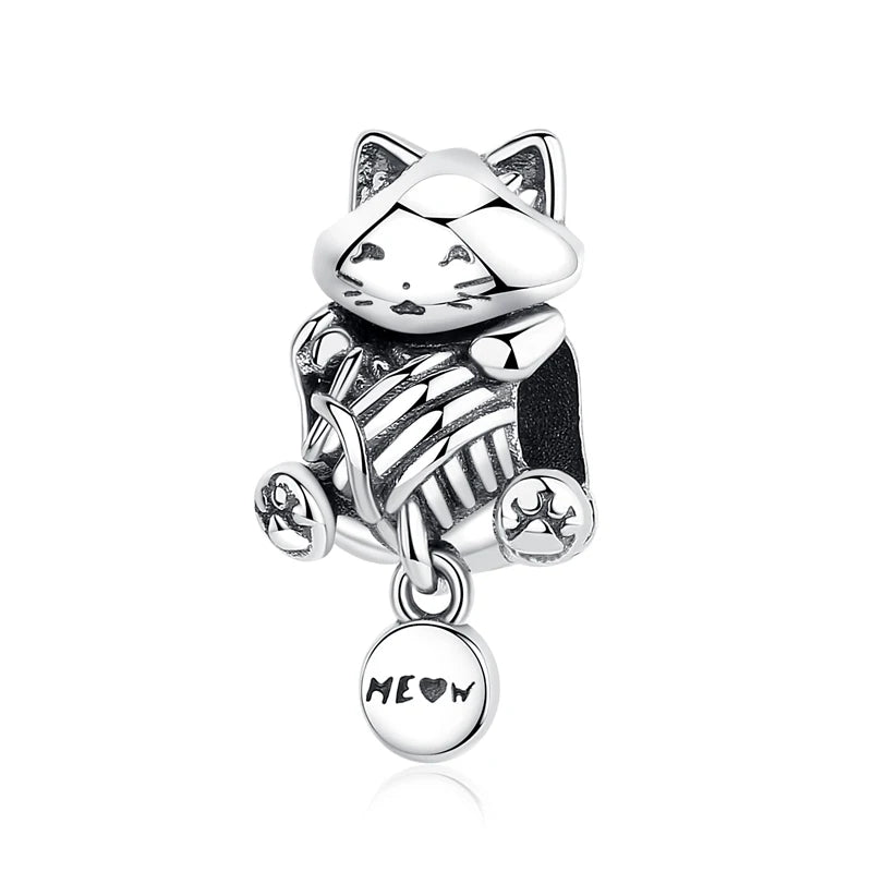 Sterling Silver Pet Paw Print Charms - Dog & Cat Lover Gift