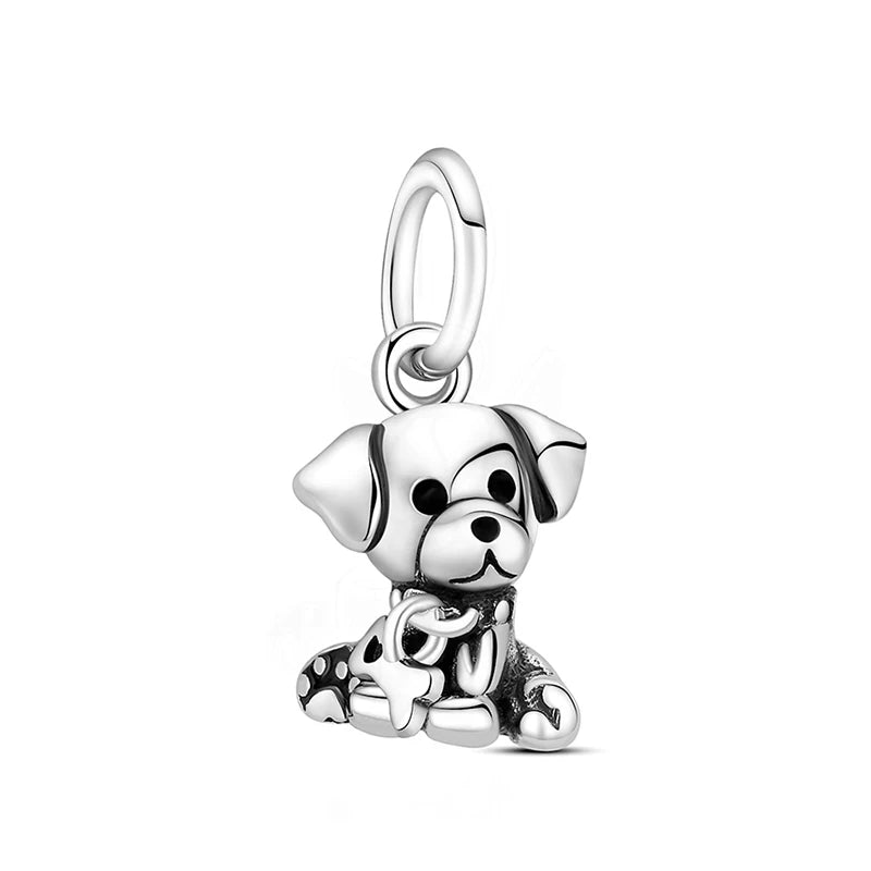 Sterling Silver Pet Paw Print Charms - Dog & Cat Lover Gift