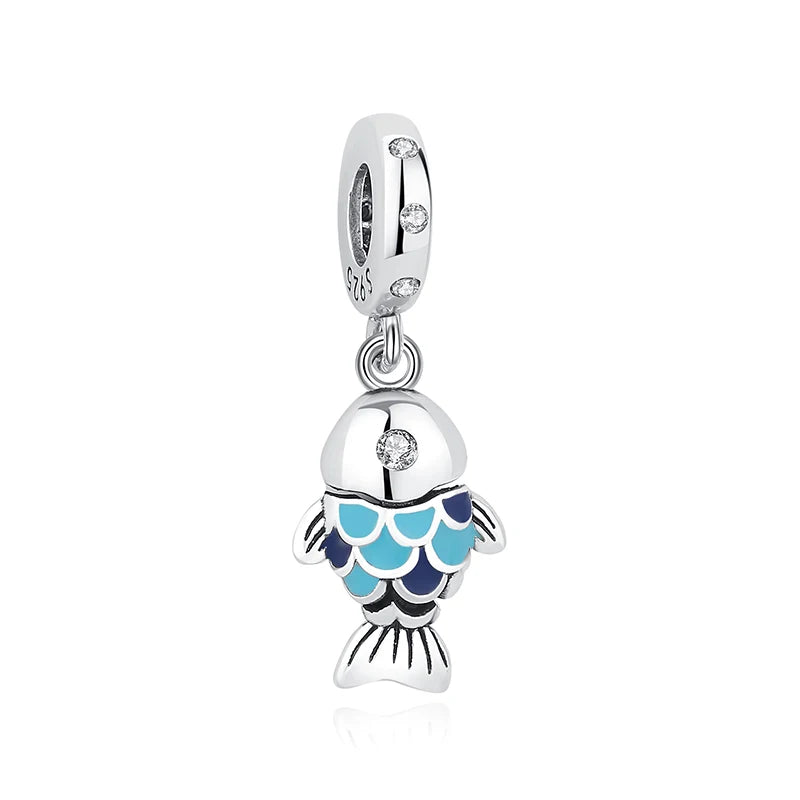 Sterling Silver Ocean Charms - Sea Turtle & Starfish Beads