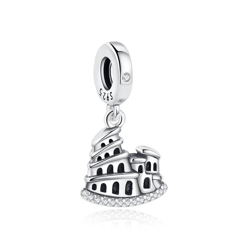 Sterling Silver Travel Charms - London, Paris, Suitcase Beads