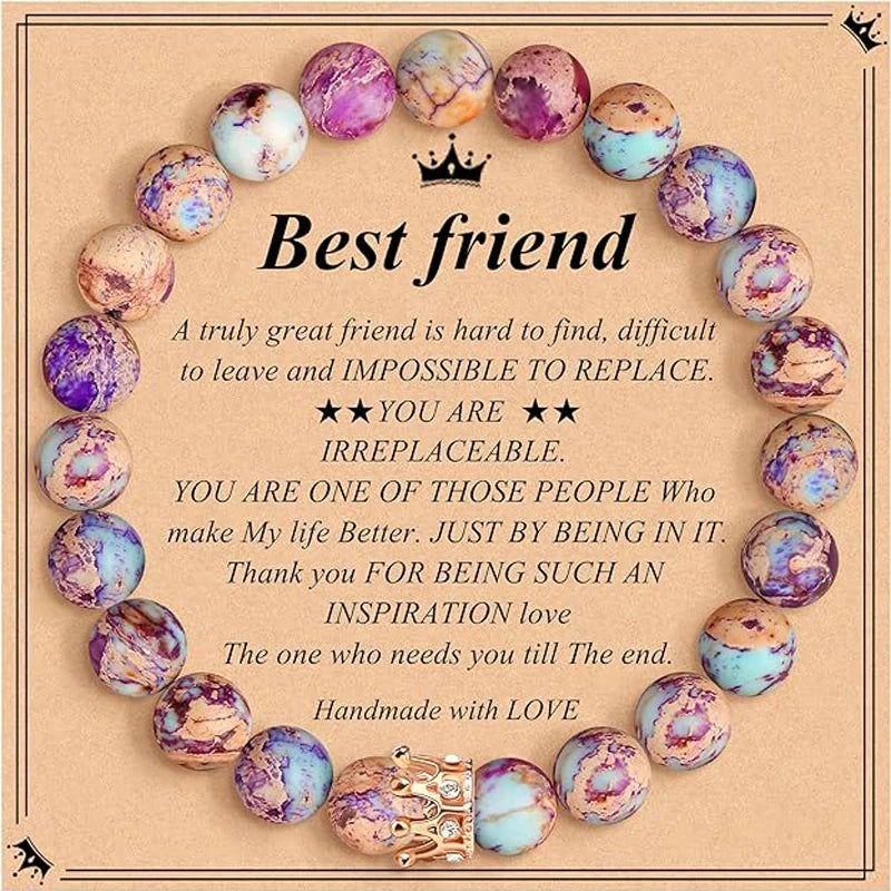 Imperial Jasper Crown Bracelet - Healing Crystal Gift for Women