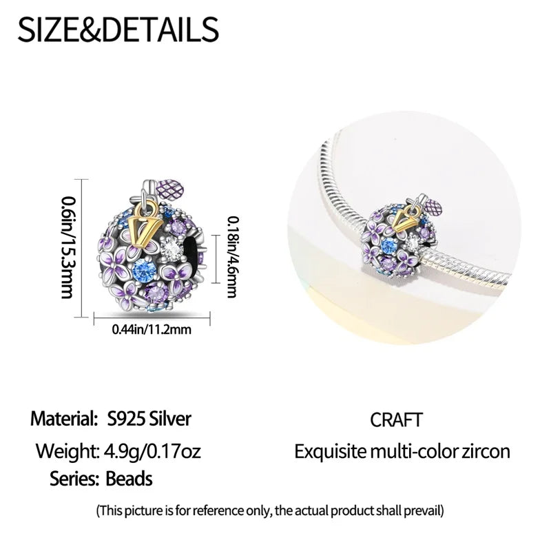 Sterling Silver Crown Perfume Bottle Charms - Romantic Gift Beads