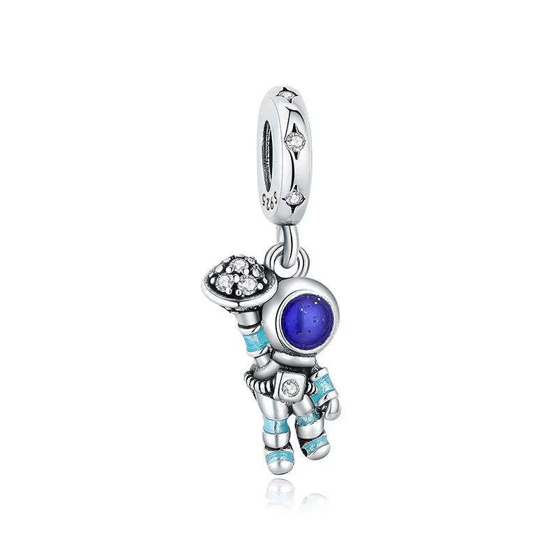 Sterling Silver Celestial Charms - Star, Moon, Sun & Spaceman Beads