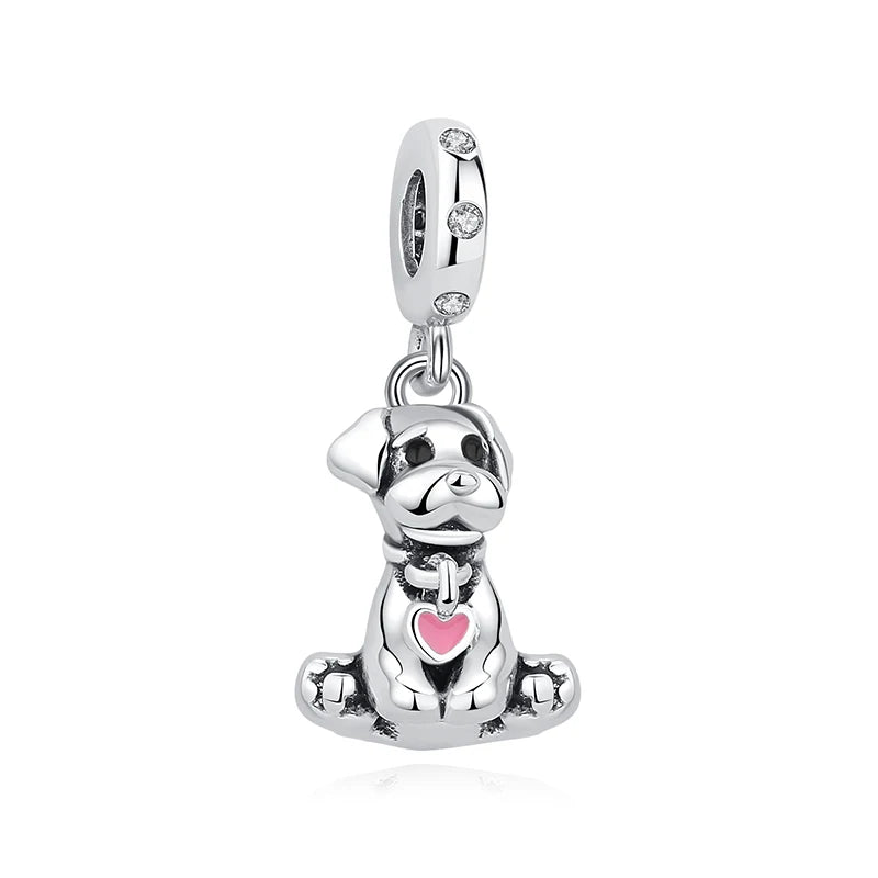 Sterling Silver Pet Paw Print Charms - Dog & Cat Lover Gift