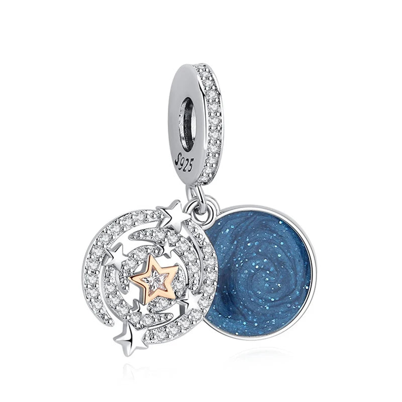 Sterling Silver Celestial Charms - Star, Moon, Sun & Spaceman Beads