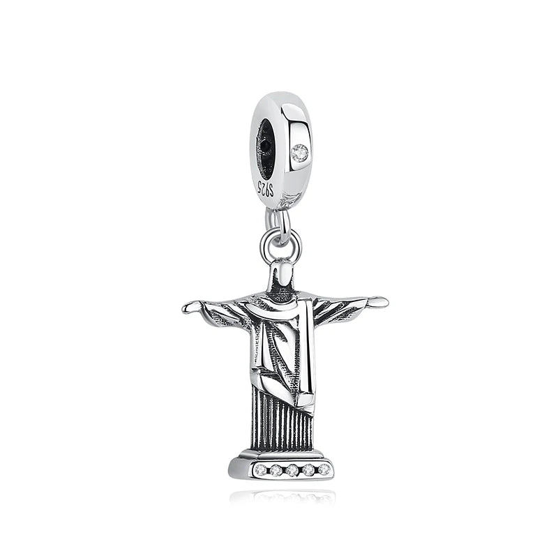 Sterling Silver Travel Charms - London, Paris, Suitcase Beads