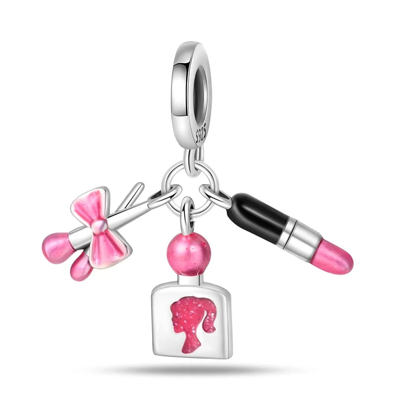 Sterling Silver Crown Perfume Bottle Charms - Romantic Gift Beads