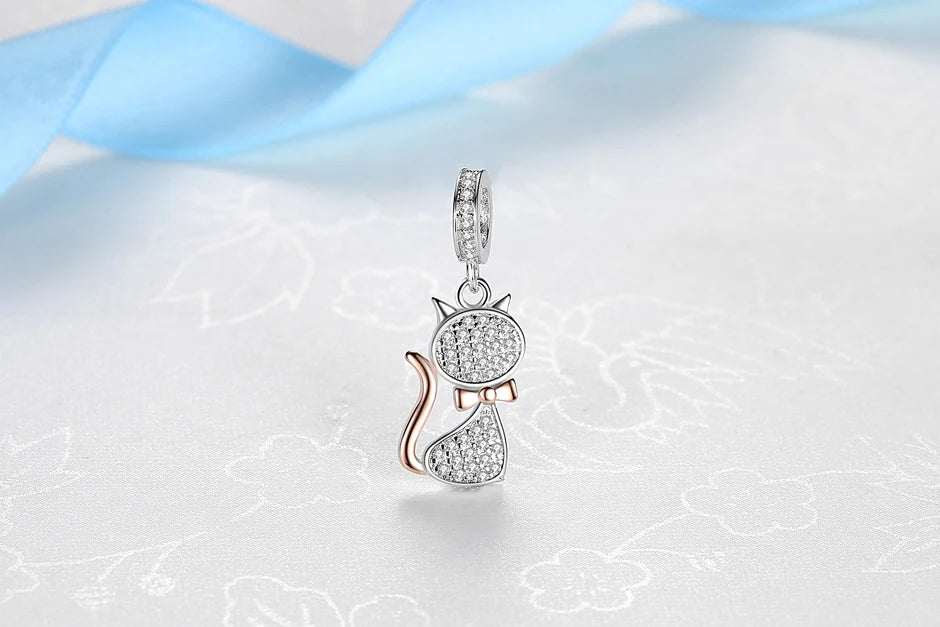 Sterling Silver Pet Paw Print Charms - Dog & Cat Lover Gift