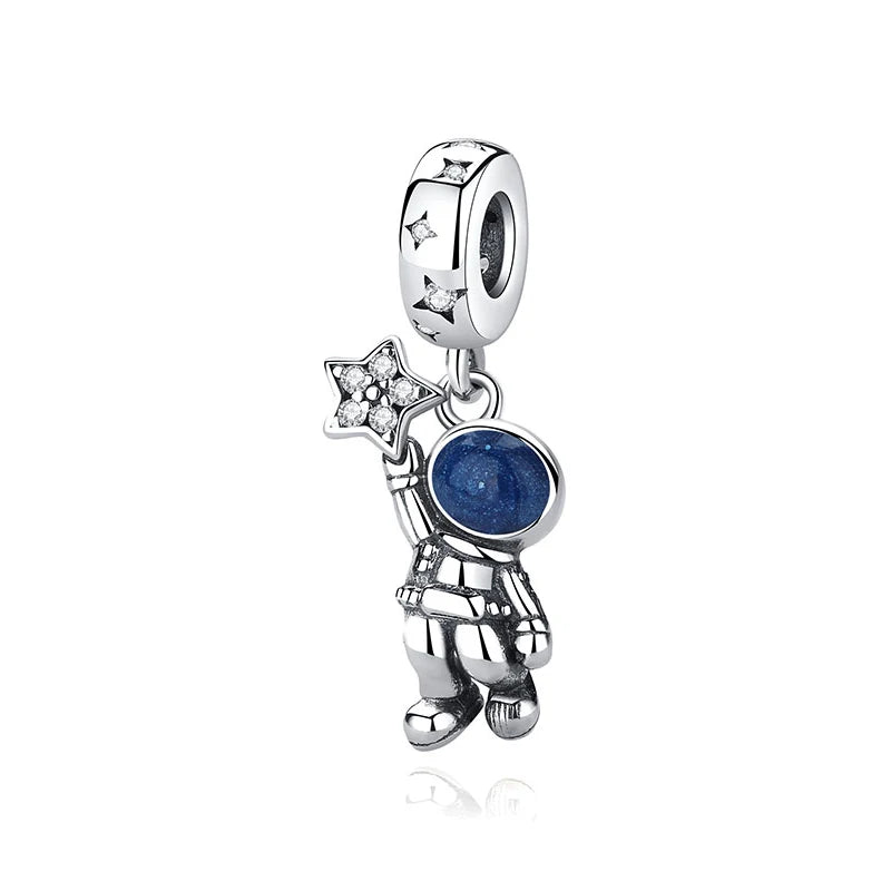 Sterling Silver Celestial Charms - Star, Moon, Sun & Spaceman Beads