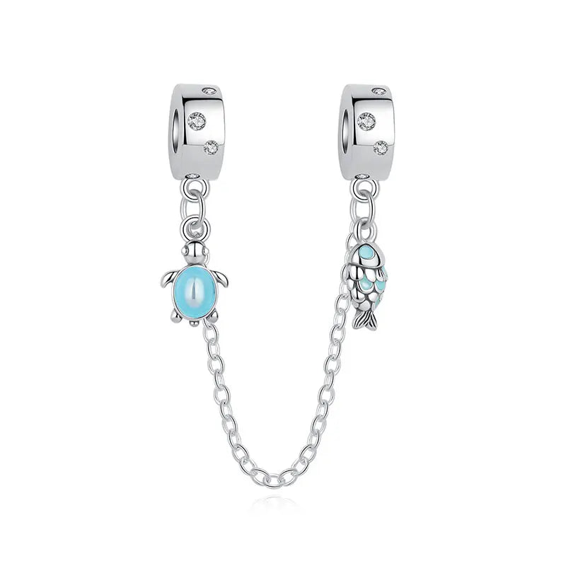 Sterling Silver Ocean Charms - Sea Turtle & Starfish Beads