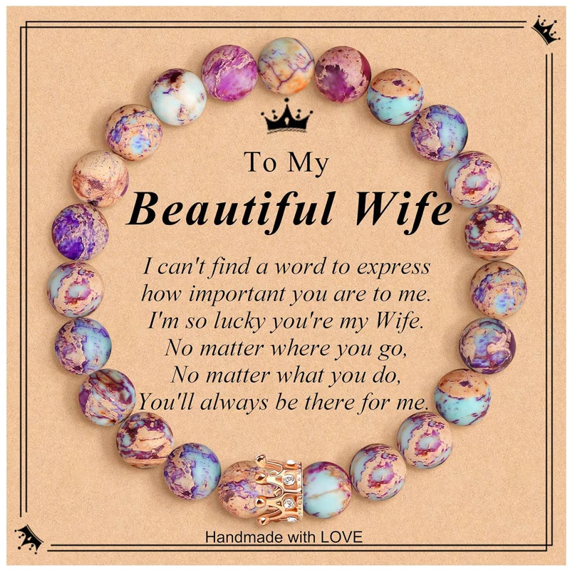 Imperial Jasper Crown Bracelet - Healing Crystal Gift for Women