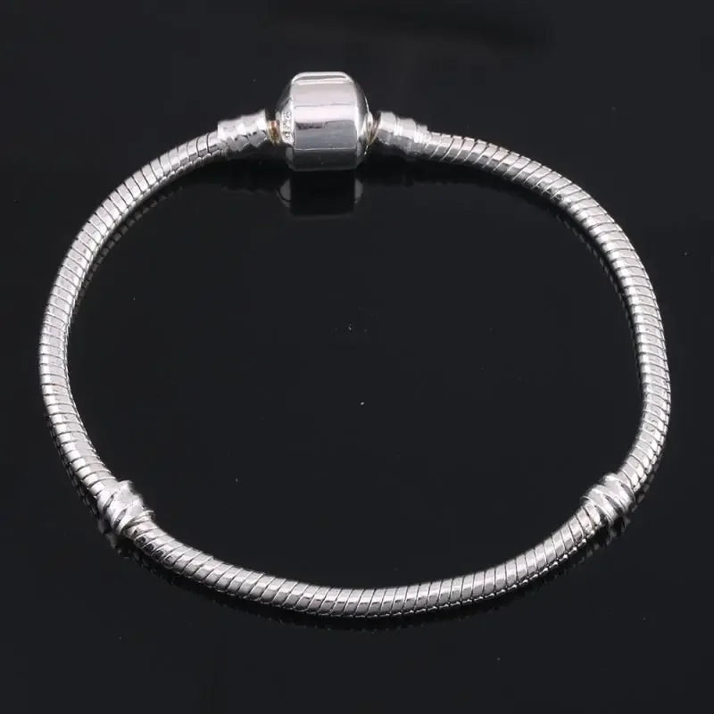 Sterling Silver Snake Bone Charm Bracelet - DIY Jewelry Gift