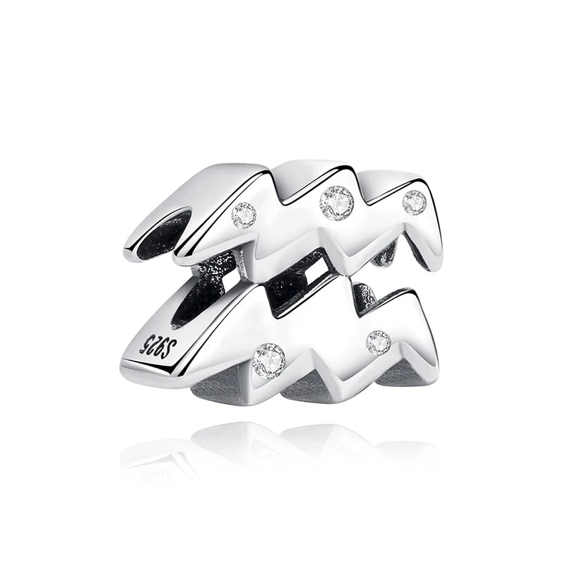 Sterling Silver Zodiac & Letter Charms - Personalized Alphabet Beads
