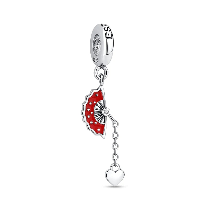 Sterling Silver Travel Charms - London, Paris, Suitcase Beads