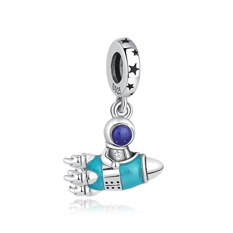 Sterling Silver Celestial Charms - Star, Moon, Sun & Spaceman Beads