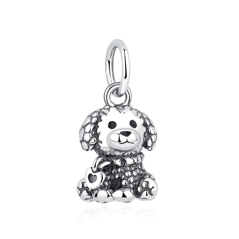 Sterling Silver Pet Paw Print Charms - Dog & Cat Lover Gift