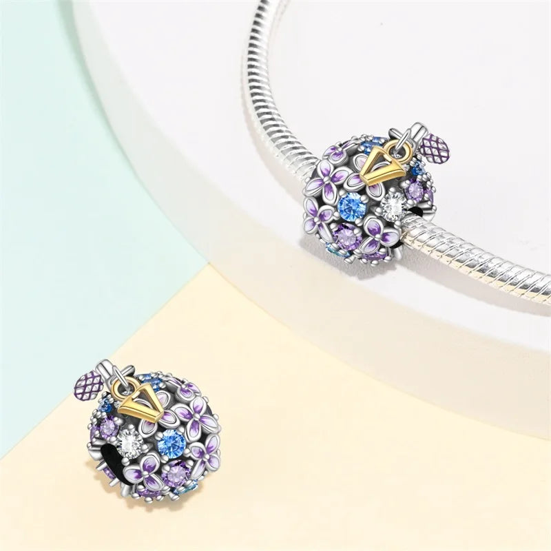 Sterling Silver Crown Perfume Bottle Charms - Romantic Gift Beads