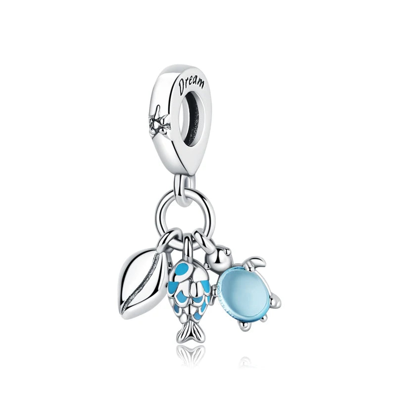 Sterling Silver Travel Charms - London, Paris, Suitcase Beads