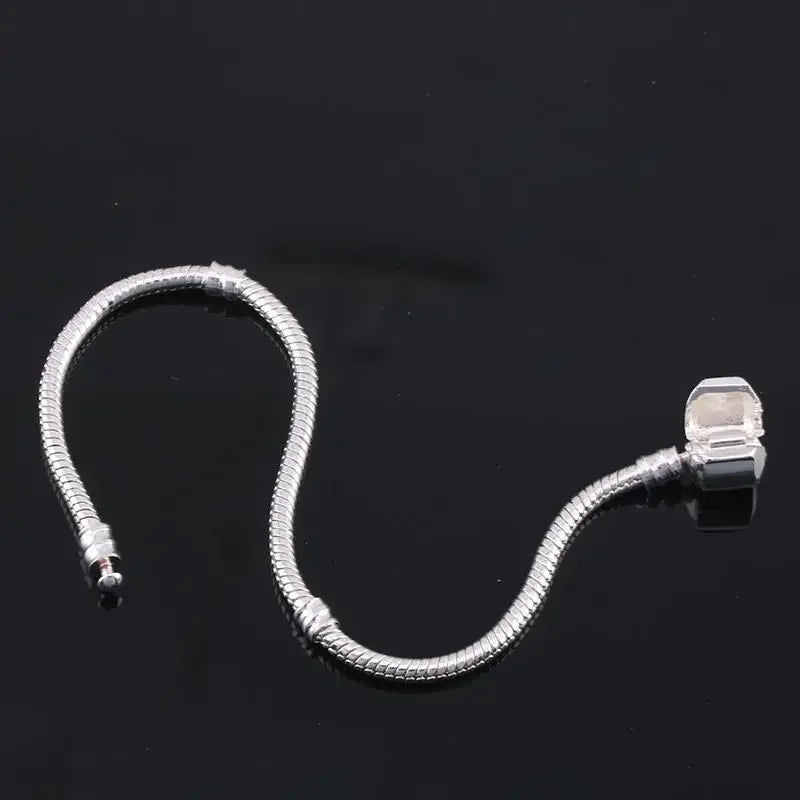 Sterling Silver Snake Bone Charm Bracelet - DIY Jewelry Gift