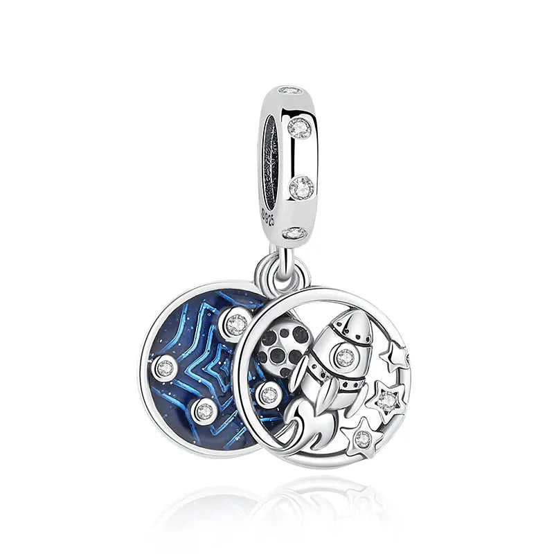 Sterling Silver Celestial Charms - Star, Moon, Sun & Spaceman Beads