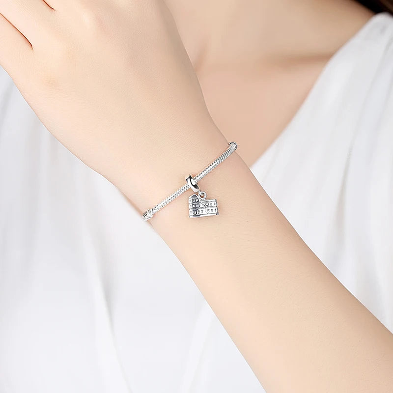 Sterling Silver Travel Charms - London, Paris, Suitcase Beads