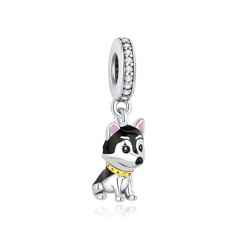 Sterling Silver Pet Paw Print Charms - Dog & Cat Lover Gift