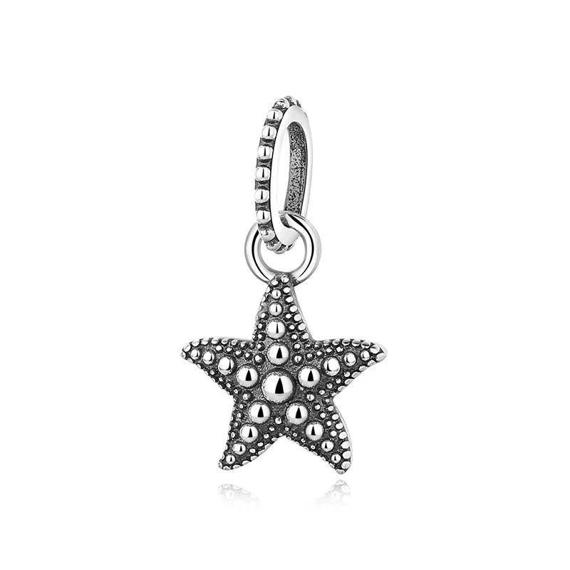 Sterling Silver Ocean Charms - Sea Turtle & Starfish Beads