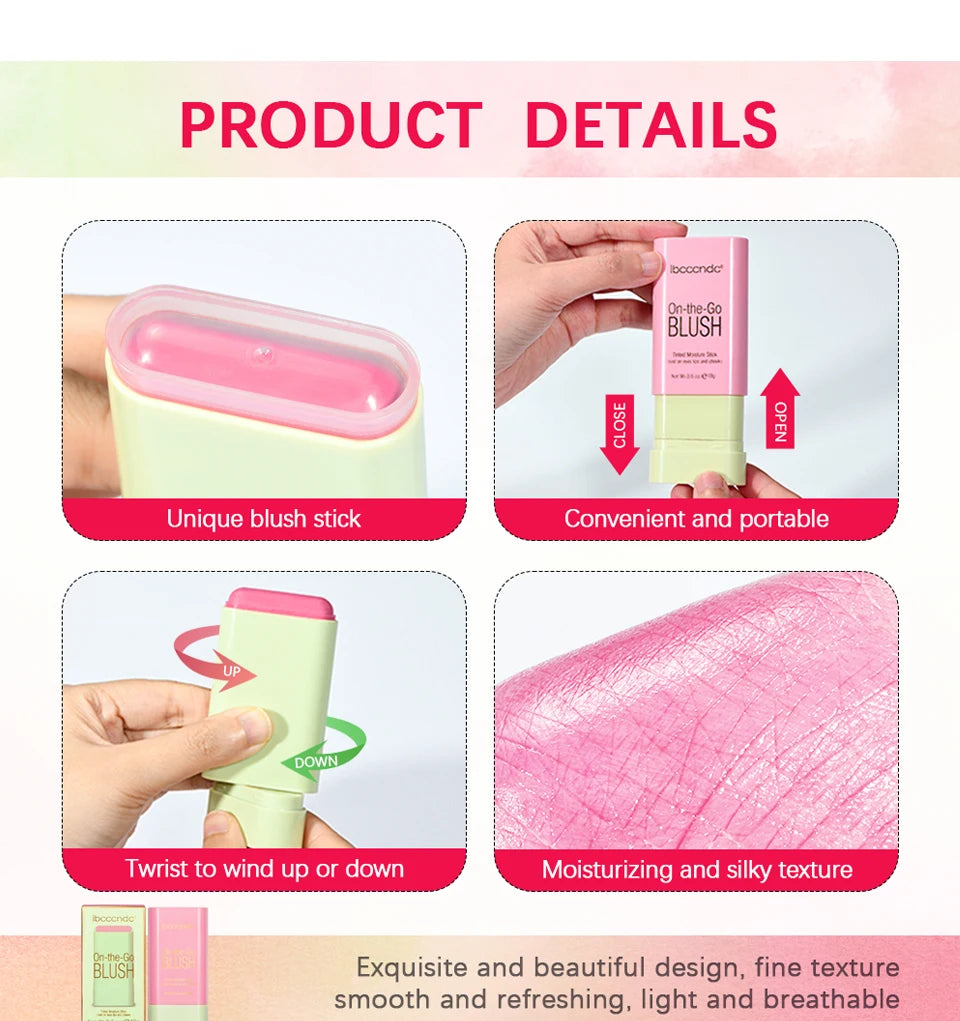 pixiBlush Cosmetic Blush Makeup Products Make Up Blusher Cosmetics Pink Blush in Bar Korean Palette Long lasting Matte Stick