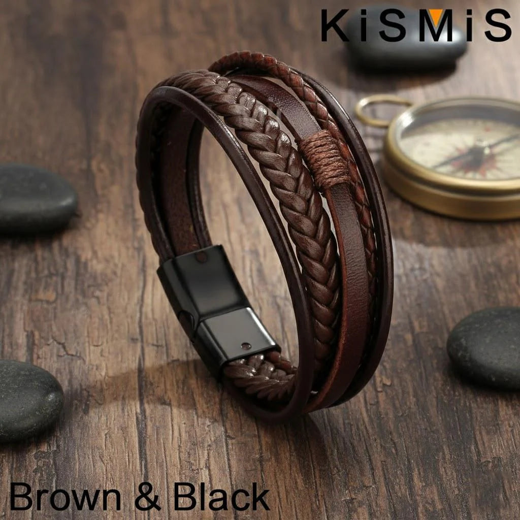 Men's Multilayer Leather Bracelet - Birthday Gift