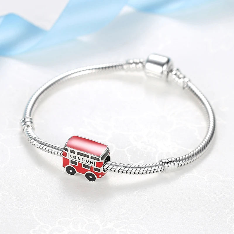 Sterling Silver Travel Charms - London, Paris, Suitcase Beads