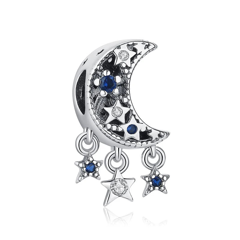 Sterling Silver Celestial Charms - Star, Moon, Sun & Spaceman Beads