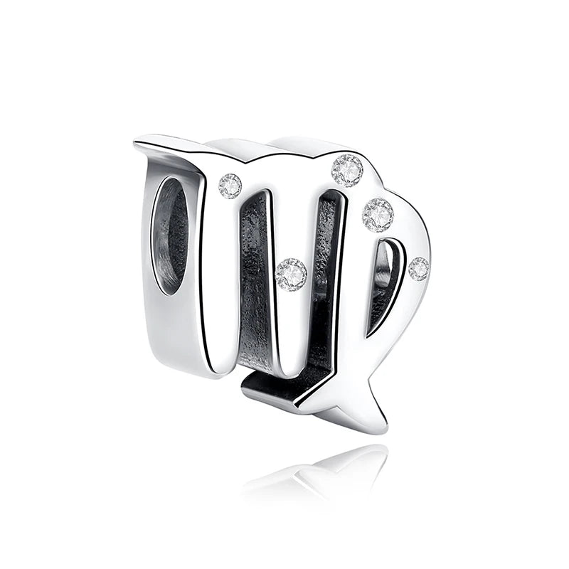Sterling Silver Zodiac & Letter Charms - Personalized Alphabet Beads
